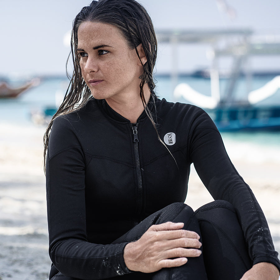 Fourth Element Thermocline long sleeve Black Ladies top (front zip)